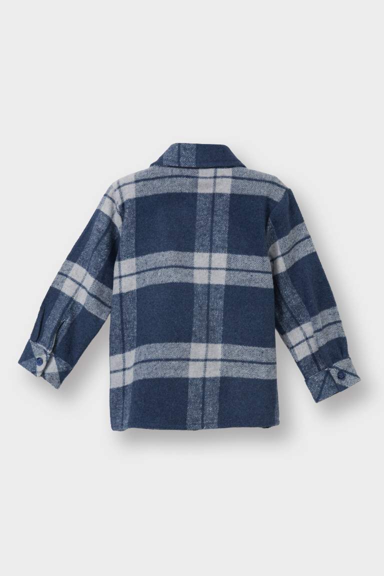 Chemise à carreaux en flanelle à manches longues pour bébé garçon