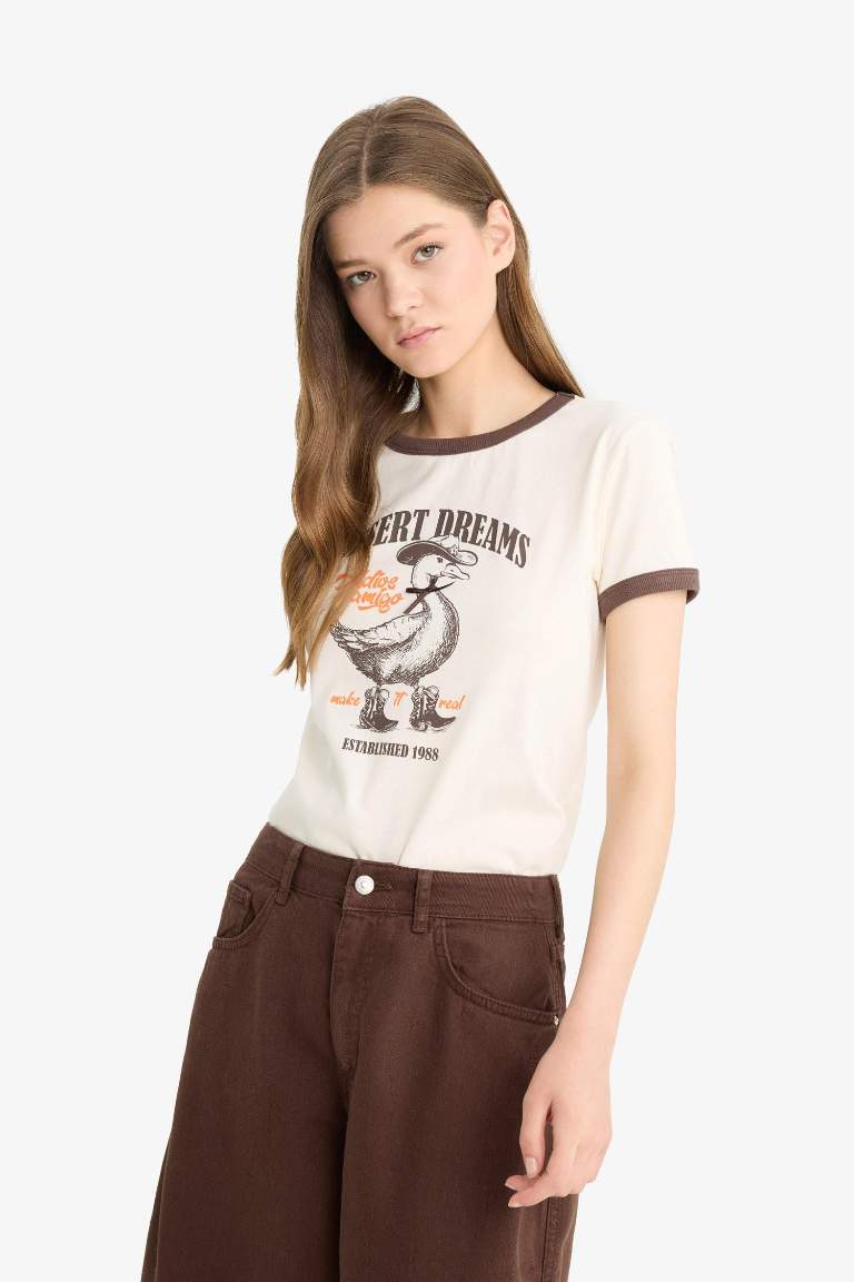 Coool Regular Fit Bisiklet Yaka Baskılı Kısa Kollu Tişört