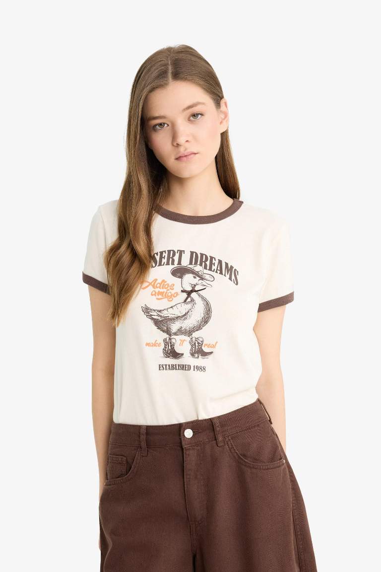 Coool Regular Fit Bisiklet Yaka Baskılı Kısa Kollu Tişört