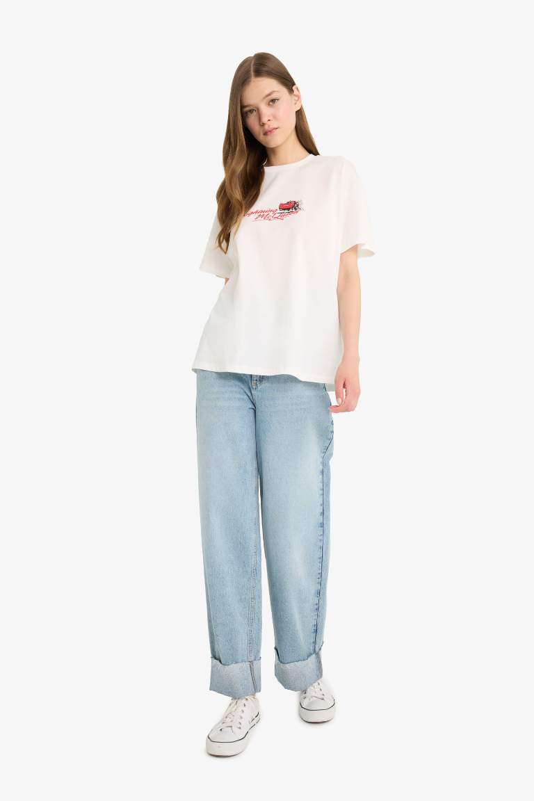 Cars Oversize Fit Printed Short Sleeve T-Shirt