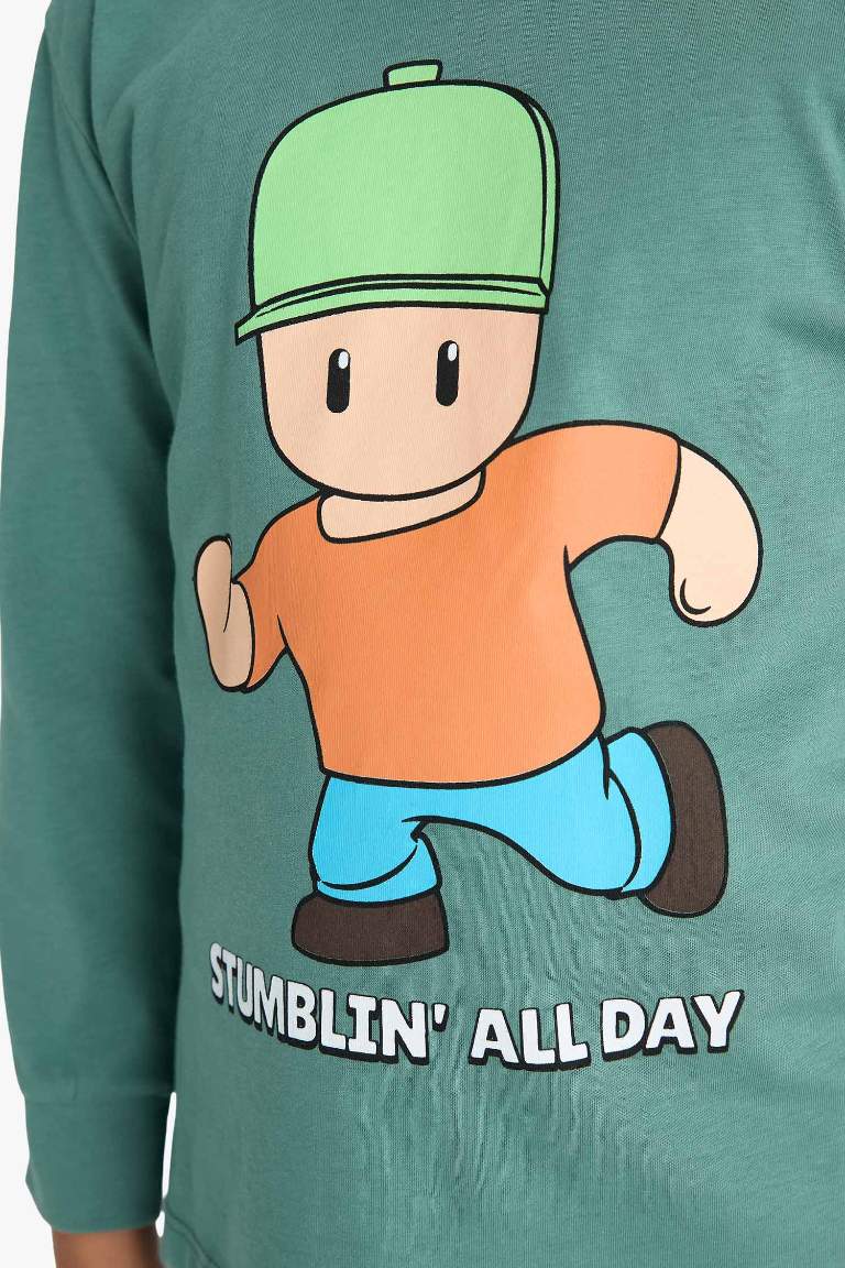 Мужской детский пижамный комплект Stumble Guys с длинным рукавом и длинными брюками