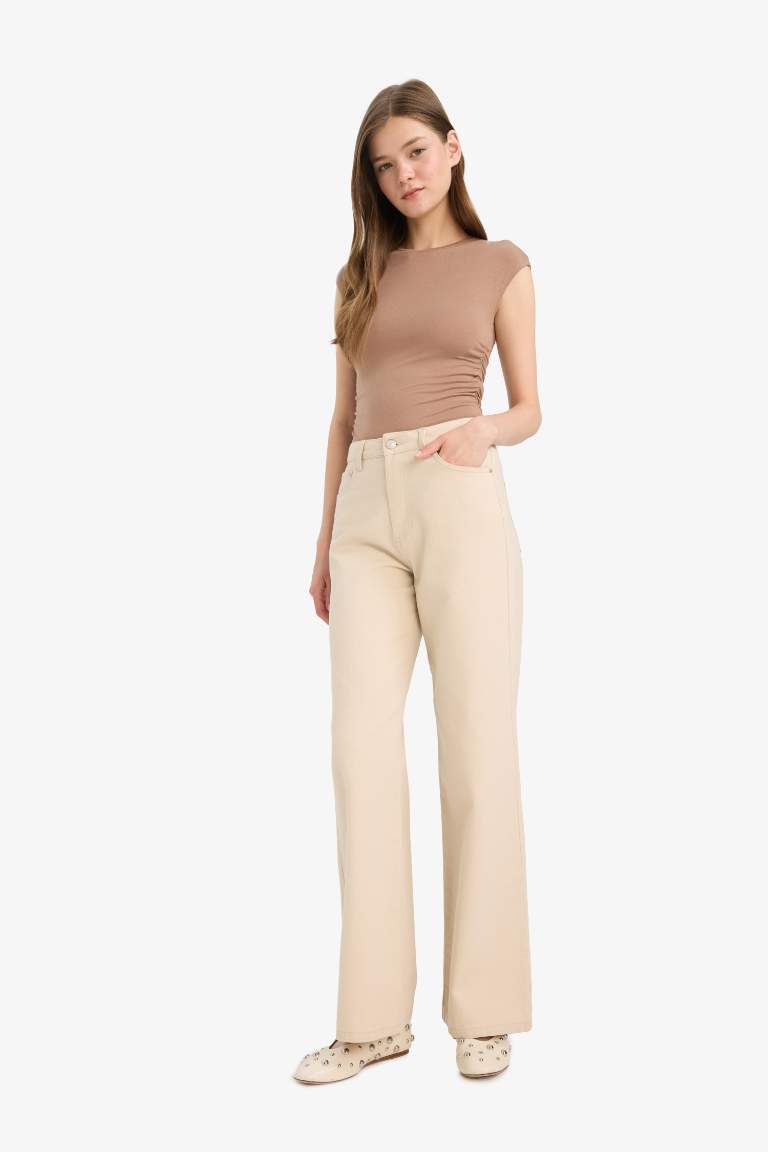 Coool Fitted Bisiklet Yaka Basic Düz Modal Kısa Kollu Tişört