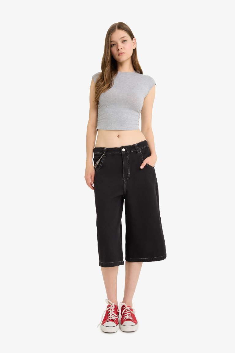Coool Fitted Drapeli Modal Kısa Kollu Tişört