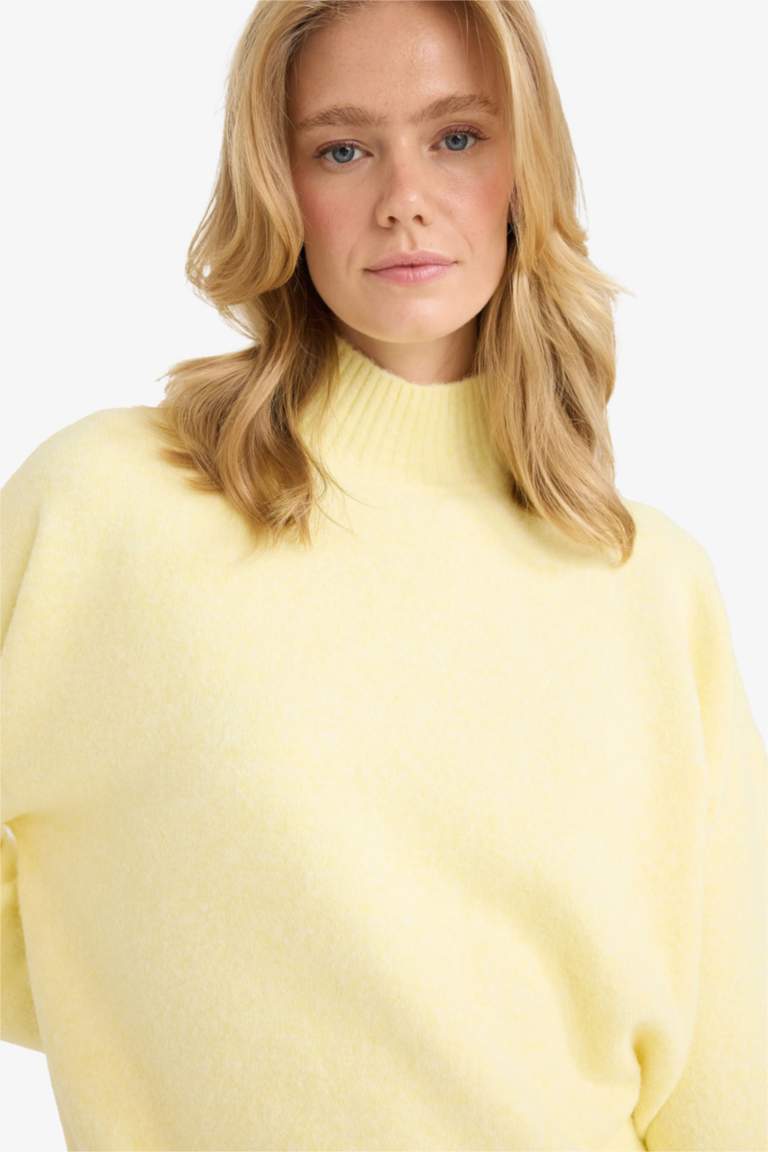 Трикотажный свитер с полуводолазкой Relax Fit