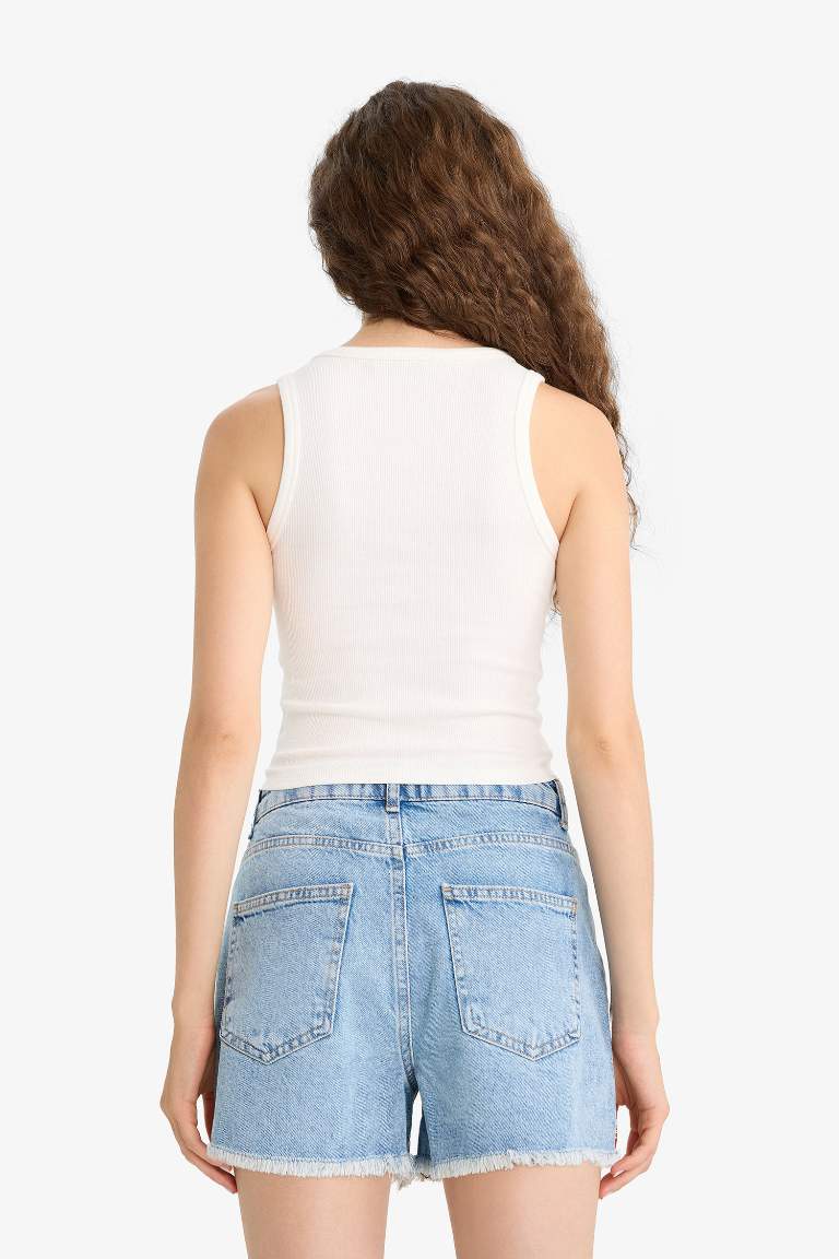 Regular Fit Kare Yaka Basic Düz Fitilli Kaşkorse 2'li Atlet