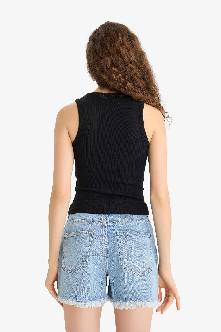 Regular Fit Kare Yaka Basic Düz Fitilli Kaşkorse 2'li Atlet