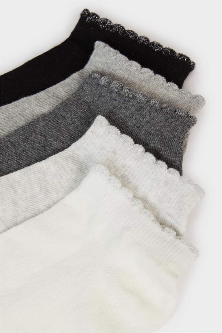 Kadın 5'li Pamuklu Patik Çorap