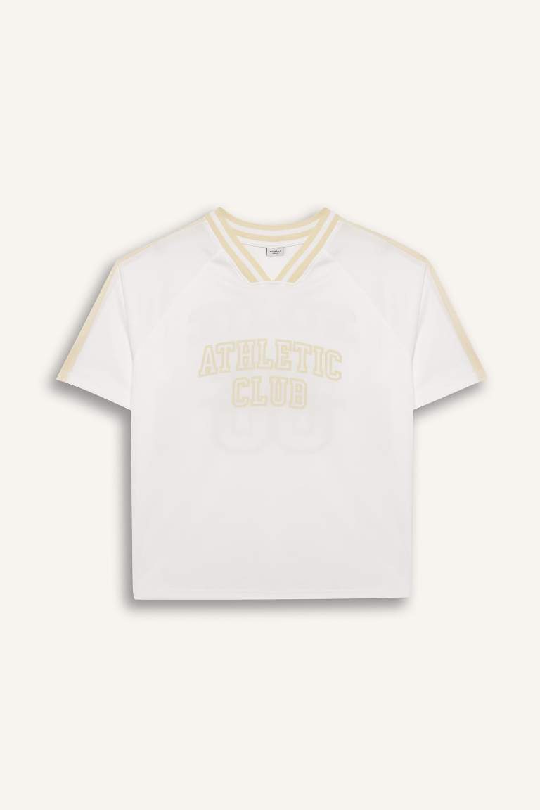 DeFactoFit Oversize Fit Printed Sports T-Shirt