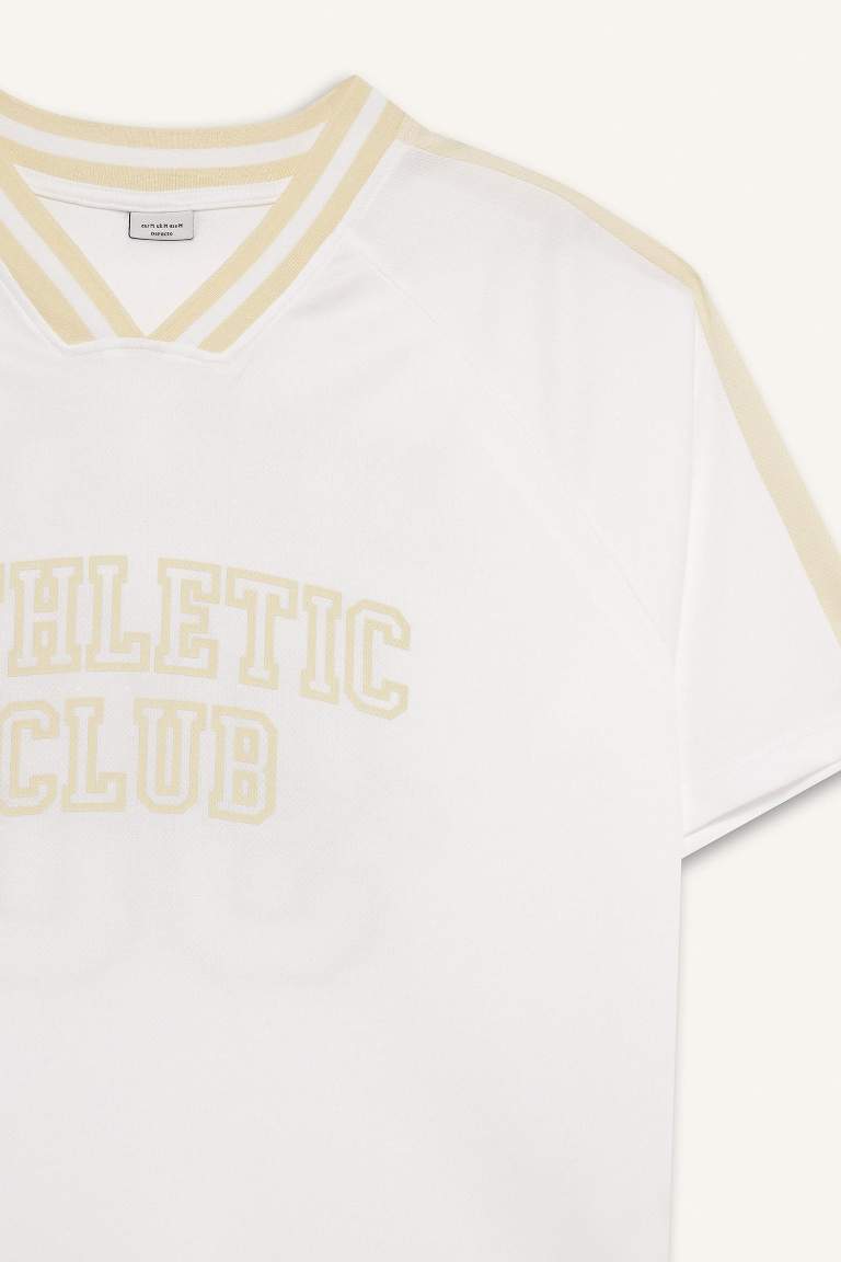 DeFactoFit Oversize Fit Printed Sports T-Shirt
