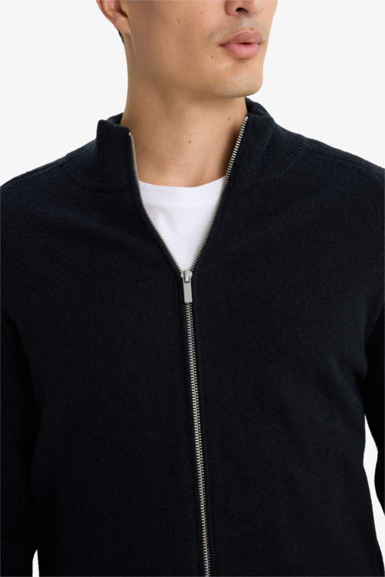 Standard Fit Half Turtleneck Knitwear Cardigan