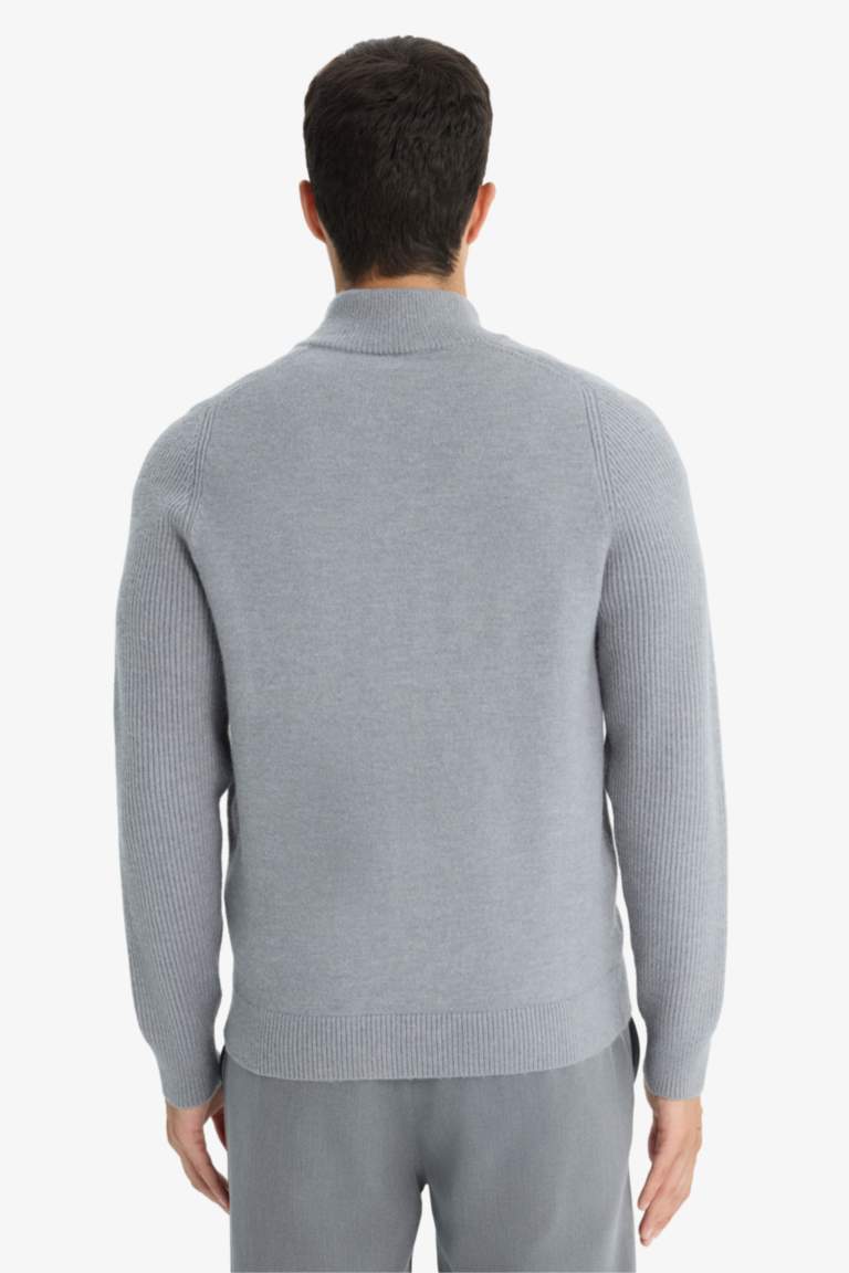 Standard Fit Half Turtleneck Knitwear Cardigan