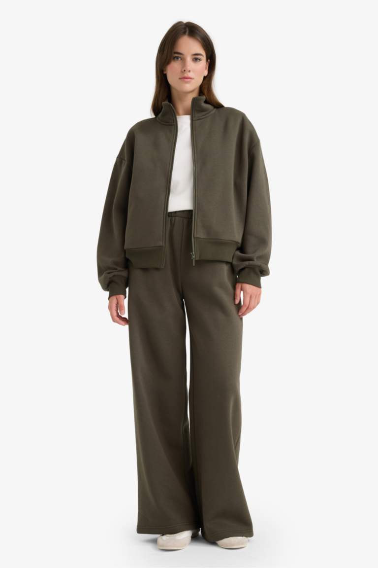 Sweat boxy à col montant