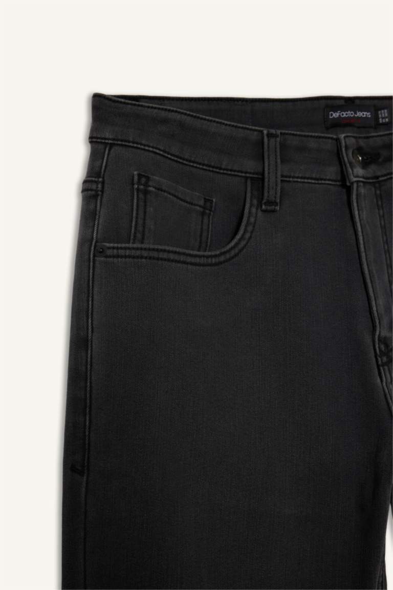 Diago Comfort Fit Yüksek Bel Geniş Paça Düz Paça Jean Pantolon