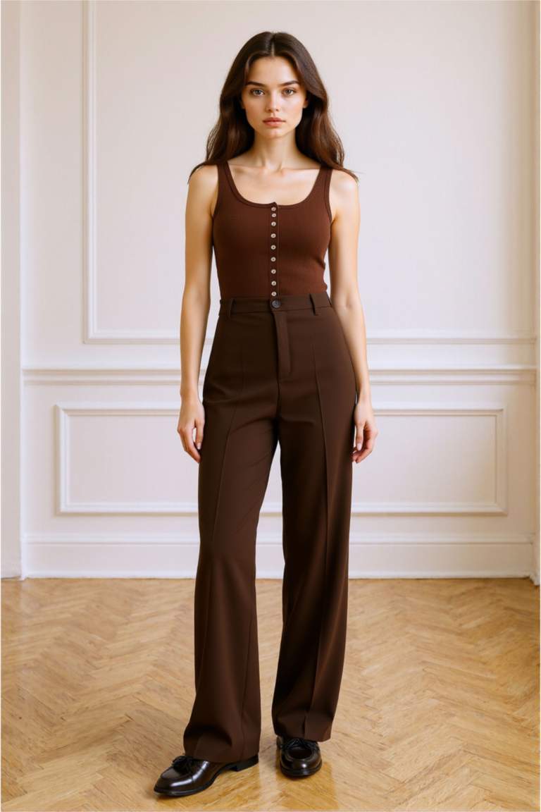 Straight Fit Fleto Cepli Normal Bel Standart Boy Pantolon