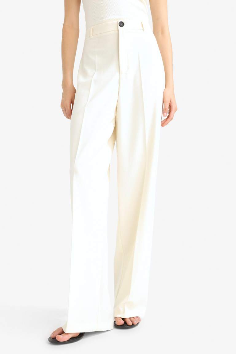 Straight Fit Fleto Cepli Normal Bel Standart Boy Pantolon