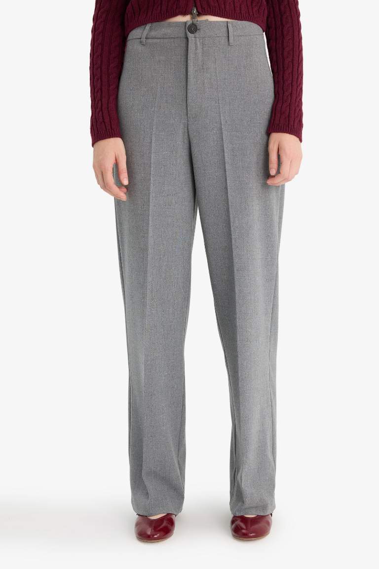 Straight Fit Fleto Cepli Normal Bel Standart Boy Pantolon
