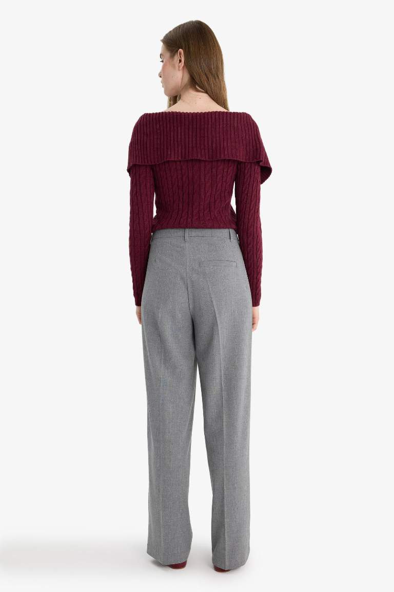 Straight Fit Fleto Cepli Normal Bel Standart Boy Pantolon