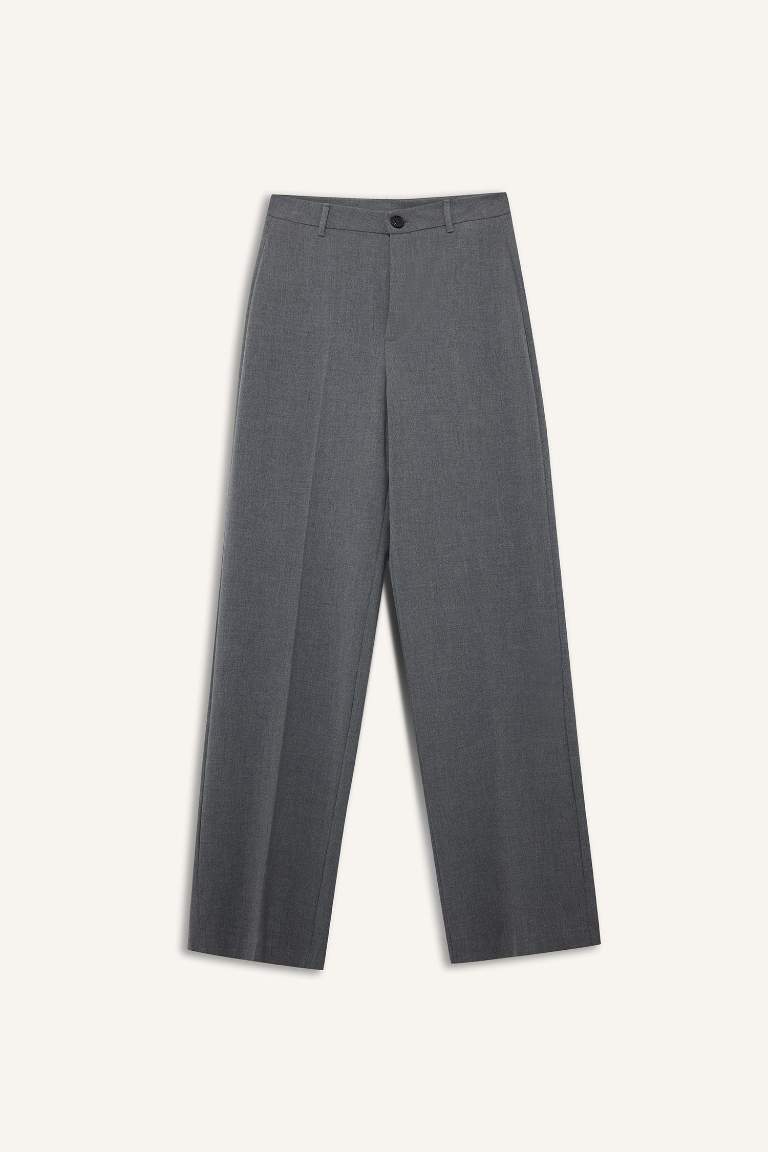 Straight Fit Fleto Cepli Normal Bel Standart Boy Pantolon