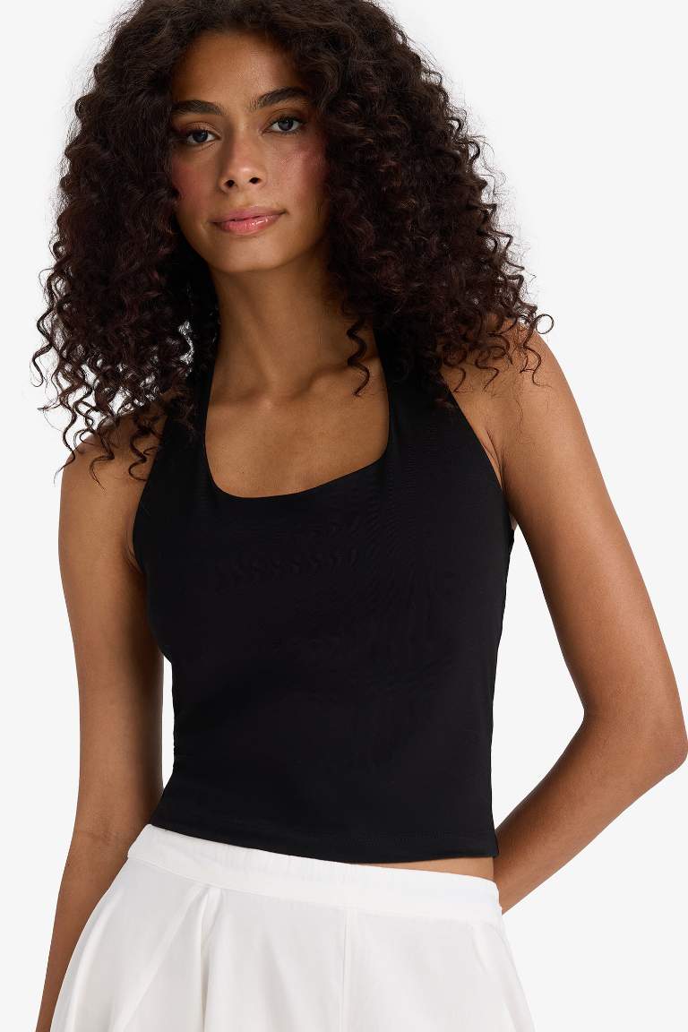 Slim Fit Dar Kesim Halter Yaka Atlet