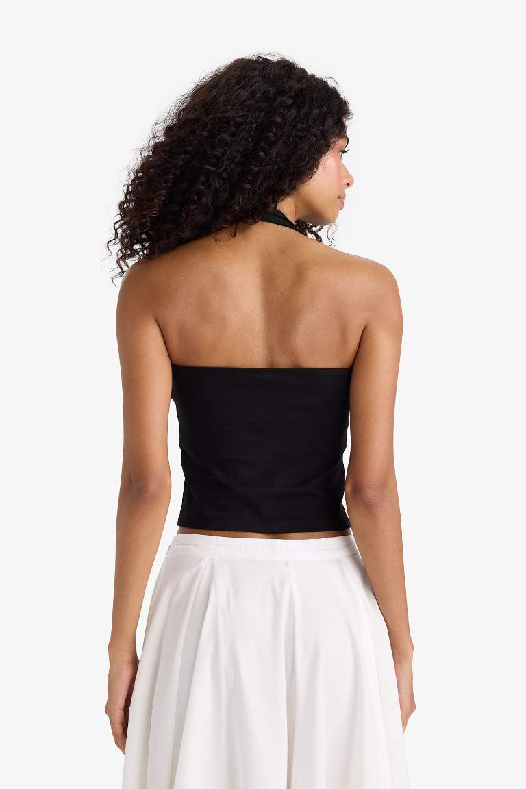 Slim Fit Dar Kesim Halter Yaka Atlet