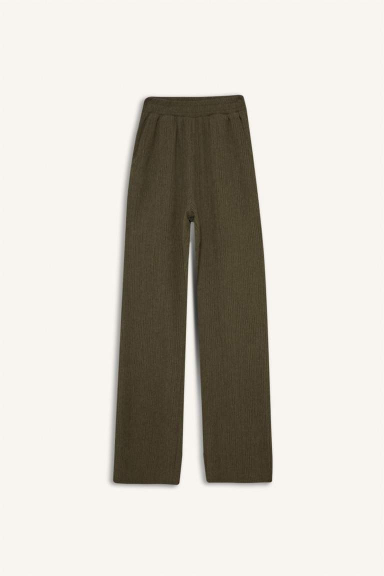 Wide Leg Esnek Belli Geniş Paça Bürümcük Pantolon