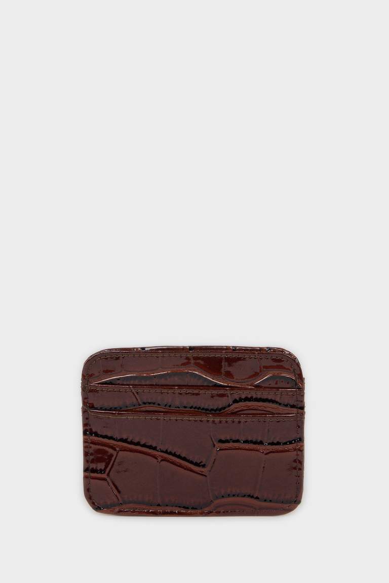 Woman Faux Leather Card Holder