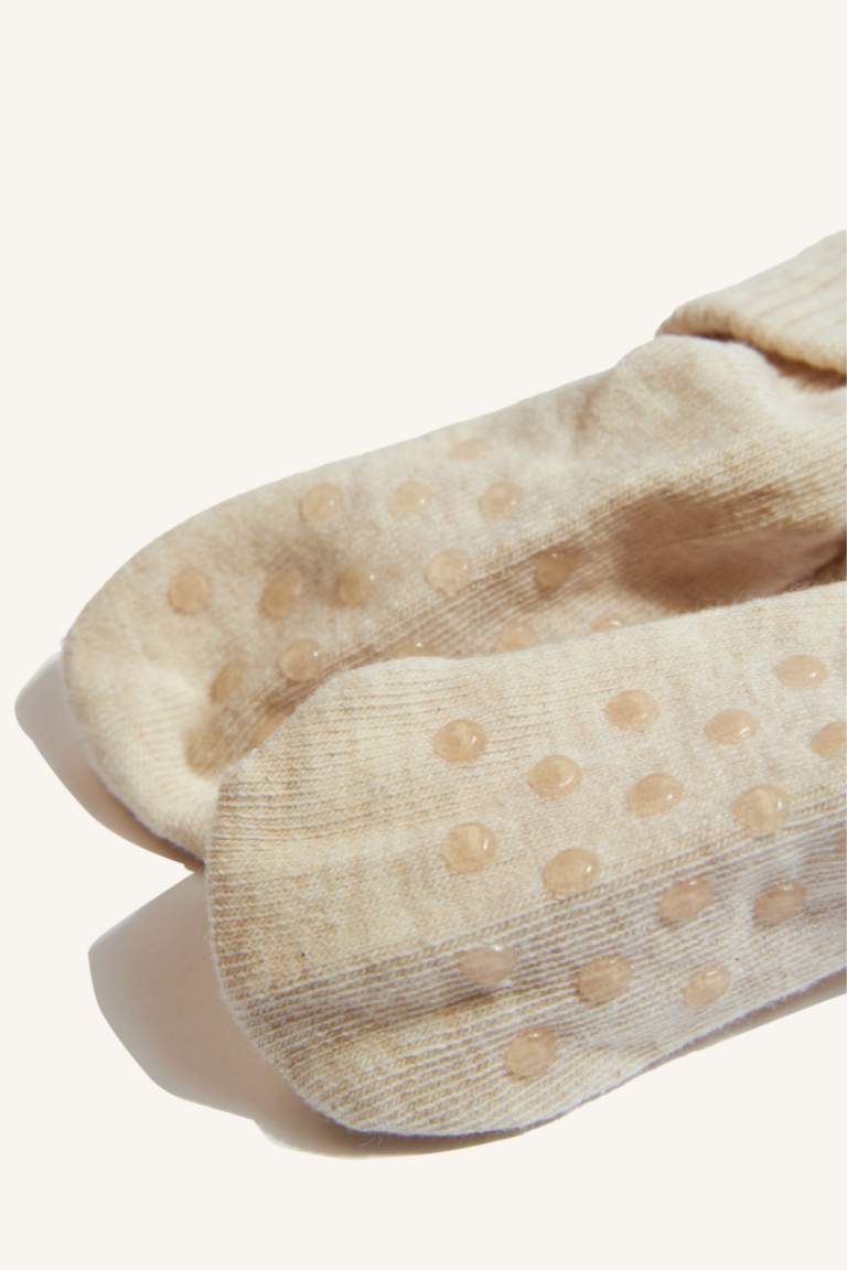 شرابات طويلة بيبي اولادي قطن ضد الانزلاق - 5 قطع