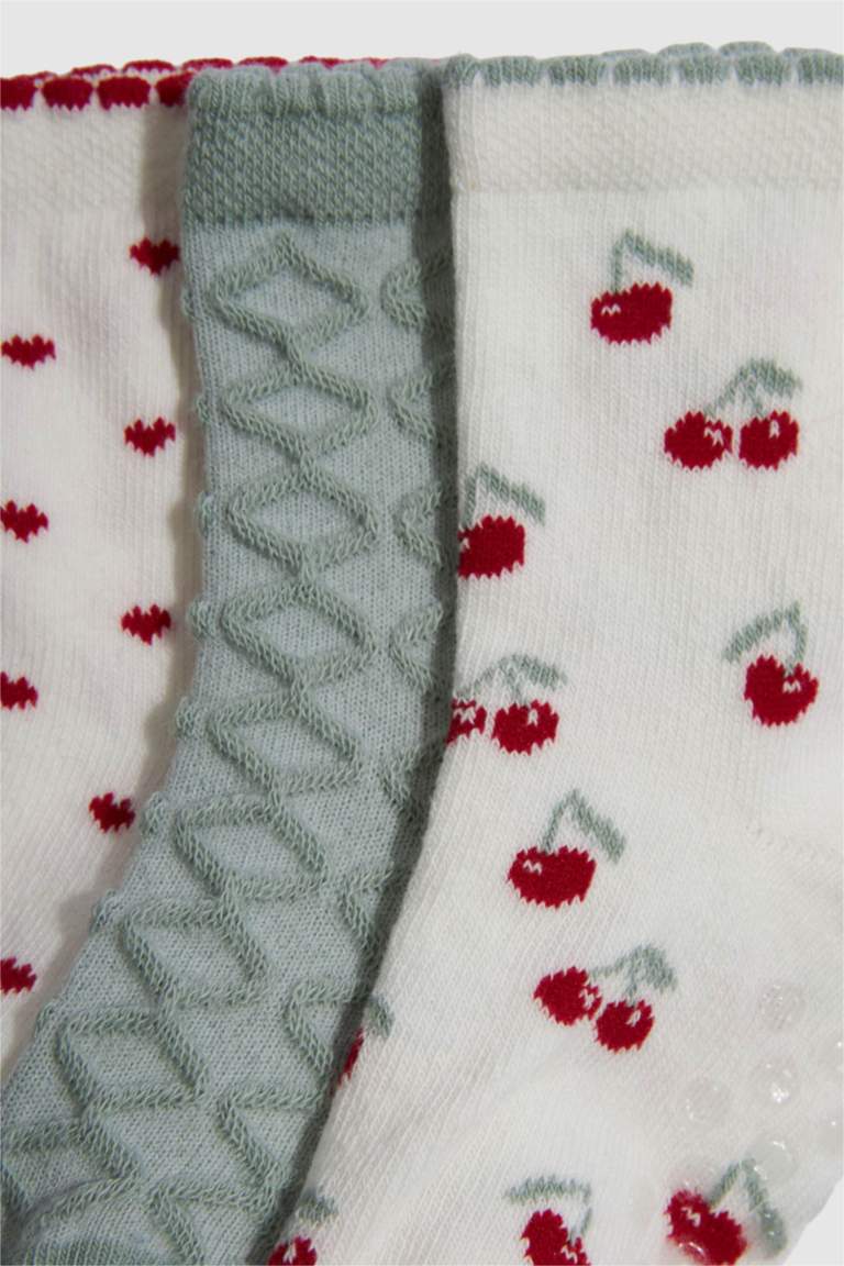Baby Girl Printed 3 piece Long Cotton Socks