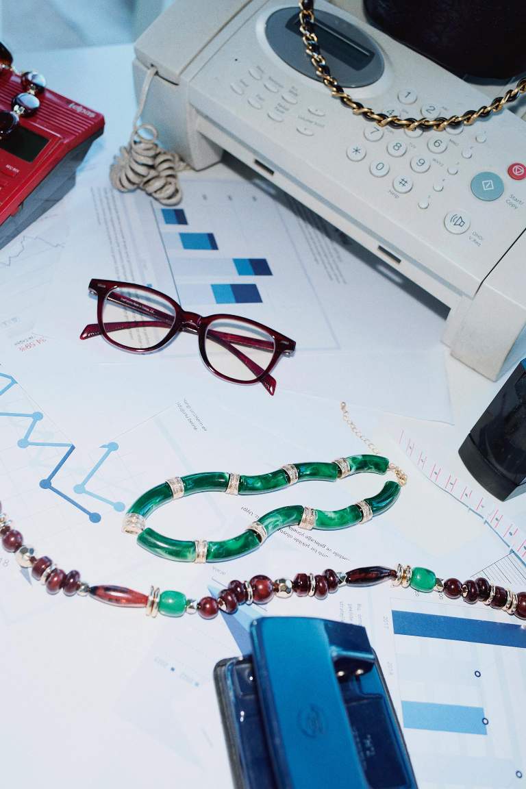 Woman Green Stone Necklace