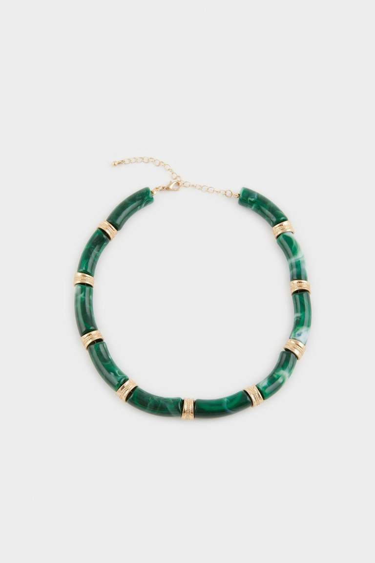 Woman Green Stone Necklace