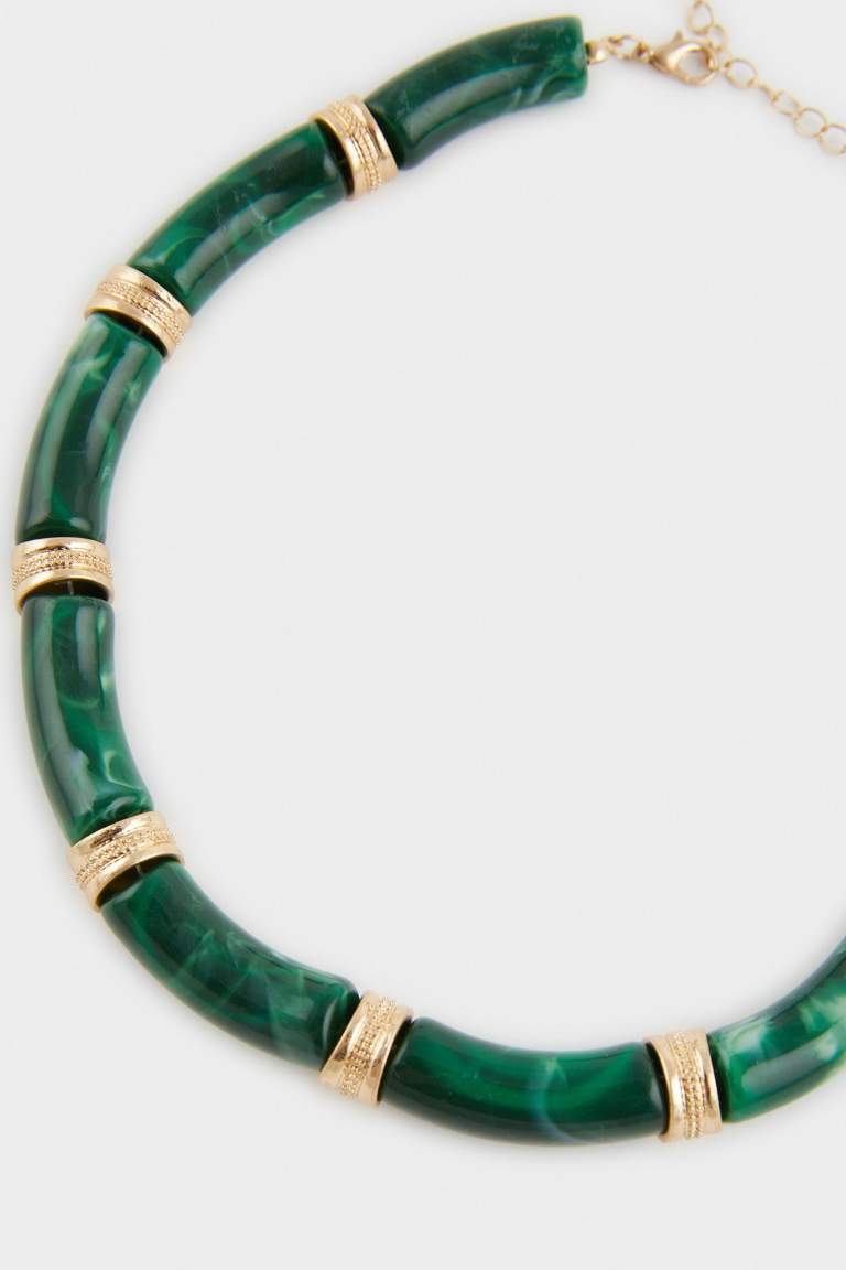 Woman Green Stone Necklace