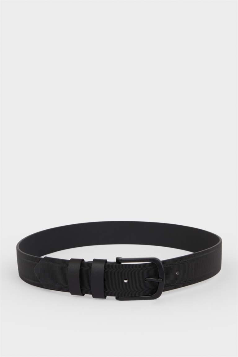 Erkek Dikdörtgen Toka Suni Deri Günlük Kemer