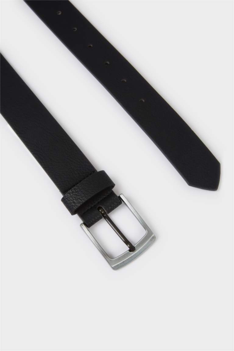 Erkek Çocuk Dikdörtgen Toka Suni Deri Günlük Kemer