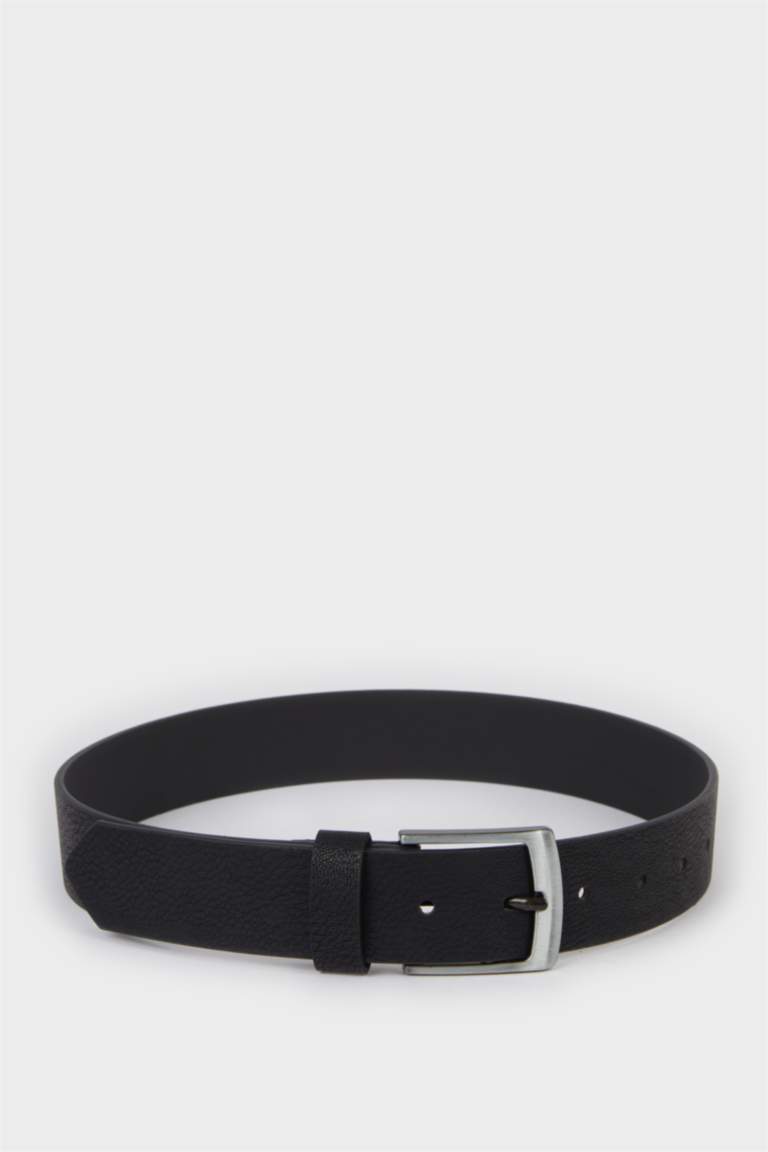 Erkek Çocuk Dikdörtgen Toka Suni Deri Günlük Kemer