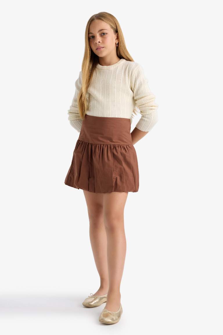 Girl Poplin Balloon Fit Skirt