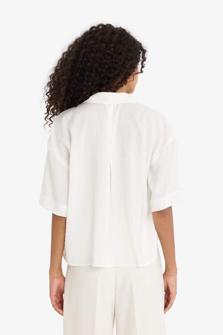 Loose Fit Modal Kısa Kollu Gömlek
