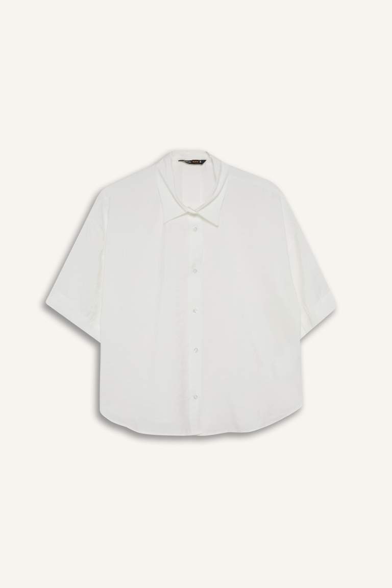 Loose Fit Modal Kısa Kollu Gömlek