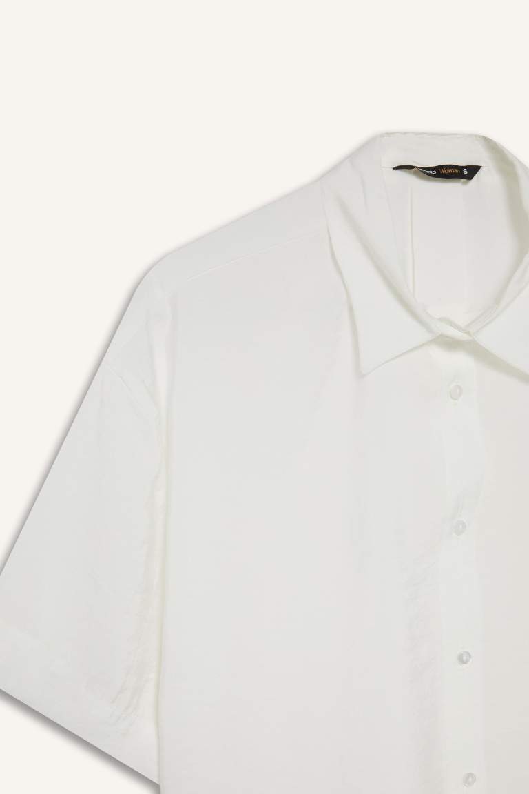 Loose Fit Modal Kısa Kollu Gömlek