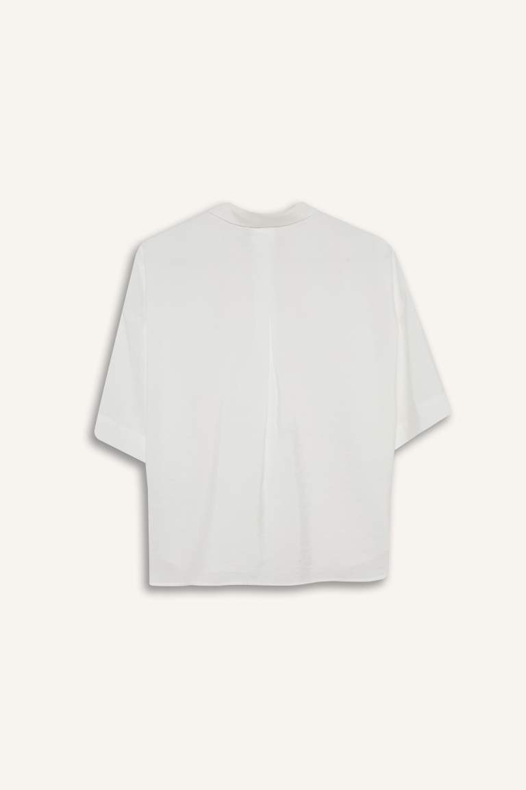 Loose Fit Modal Kısa Kollu Gömlek