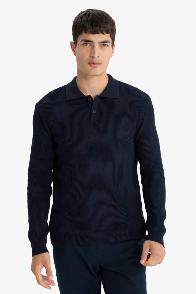 стандарт пішім поло жаға трикотаж Пулловер