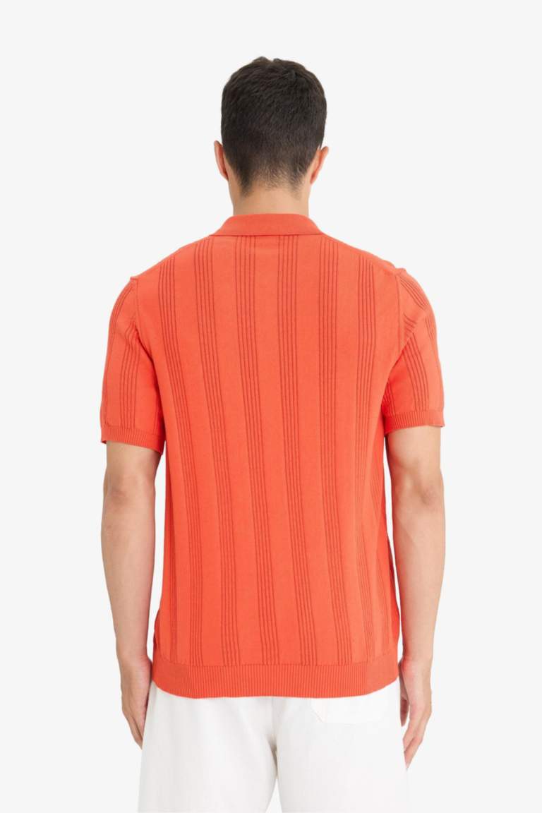 %100 Pamuk Polo Yaka Kısa Kollu Triko Tişört