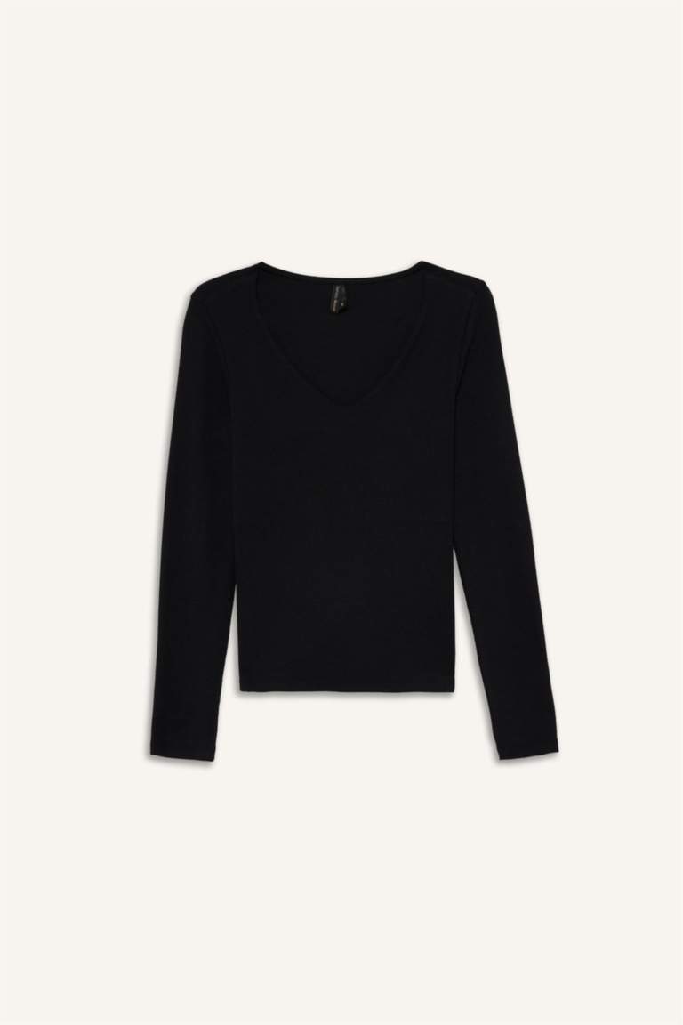 Slim Fit Basic Modal Long Sleeve T-Shirt