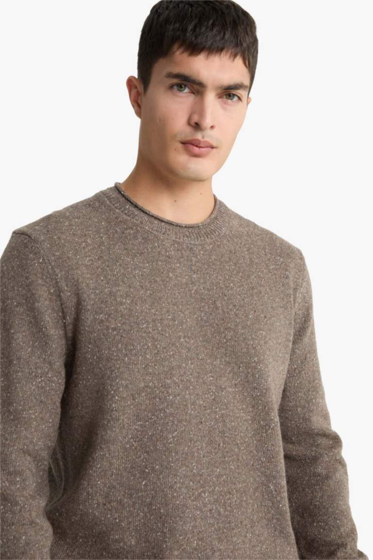 стандарт пішім дөңгелек жаға трикотаж Пулловер