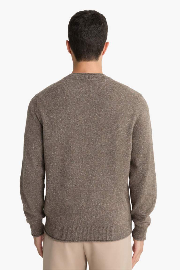 стандарт пішім дөңгелек жаға трикотаж Пулловер