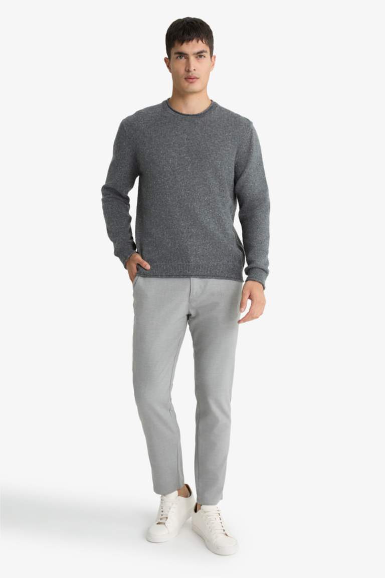 стандарт пішім дөңгелек жаға трикотаж Пулловер