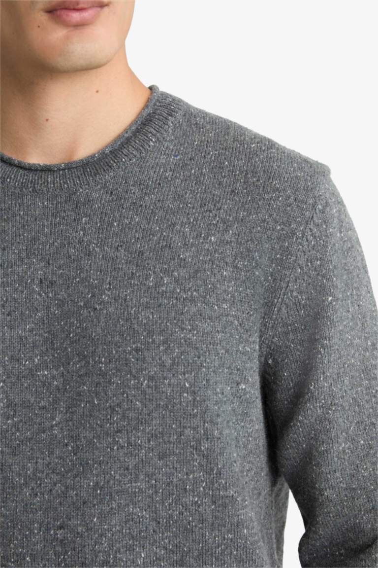 стандарт пішім дөңгелек жаға трикотаж Пулловер