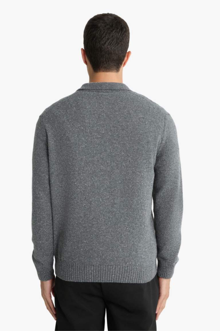 Standard Fit Polo Collar Knitwear Pullover