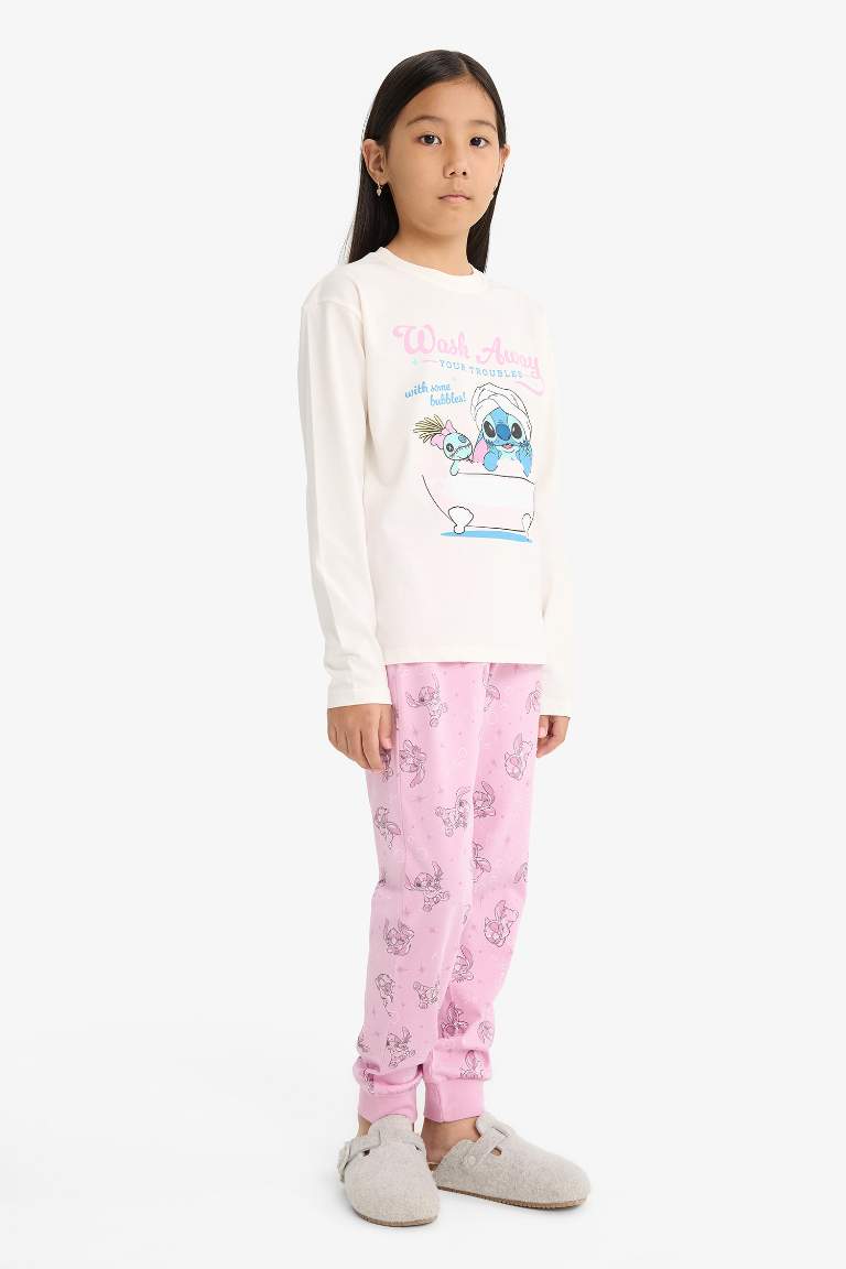 Girl Disney Lilo & Stitch Top Bottoms 2 Piece Pajama Set
