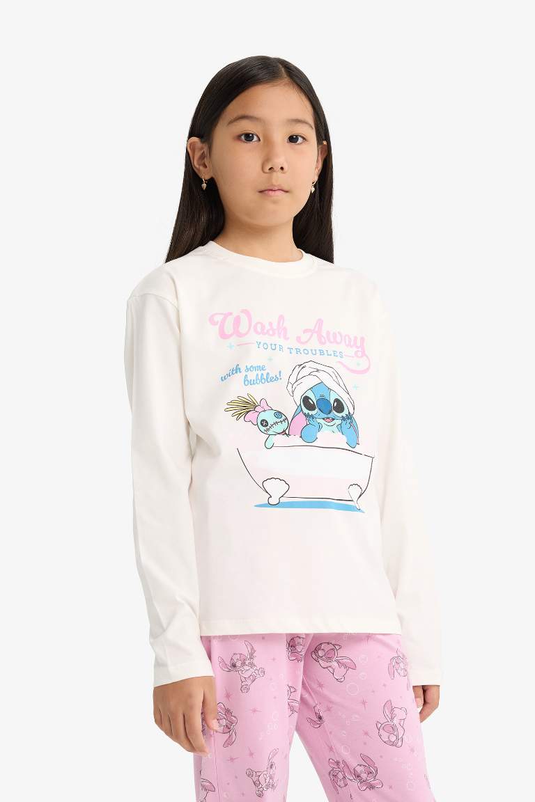 Girl Disney Lilo & Stitch Top Bottoms 2 Piece Pajama Set