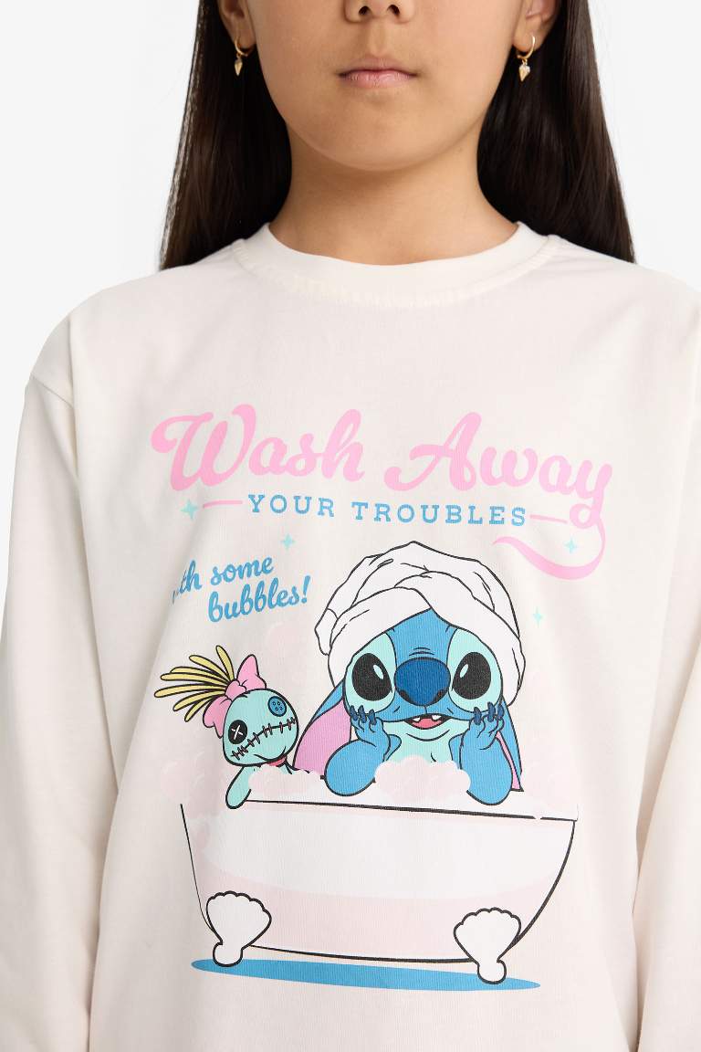 Girl Disney Lilo & Stitch Top Bottoms 2 Piece Pajama Set